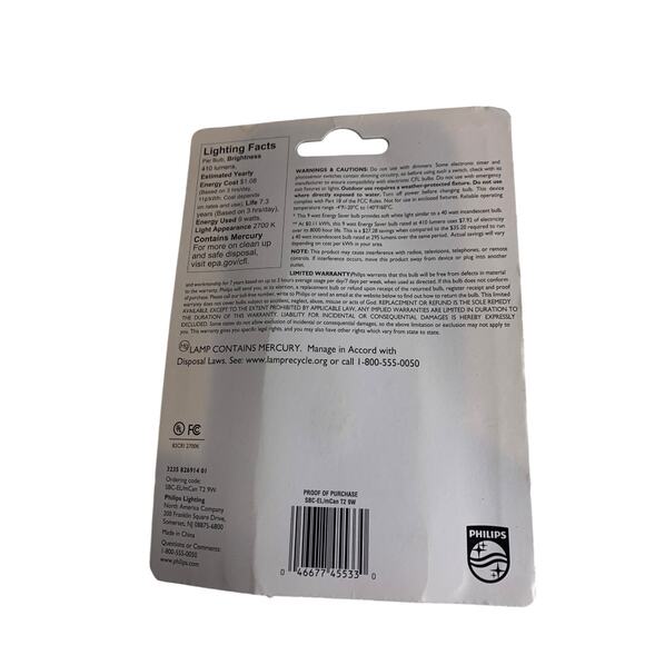 Philips Energy Saver Bulb 9w Soft White E12 Candelabra Decorative  New - Picture 6 of 9